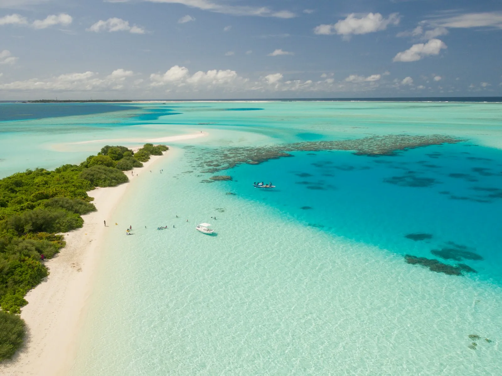 Aerial view of a sand bank